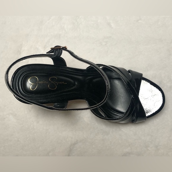 NWOT Jessica Simpson Giddings Glossy Black Platform Sandals,Size-8.5 - Picture 14 of 16